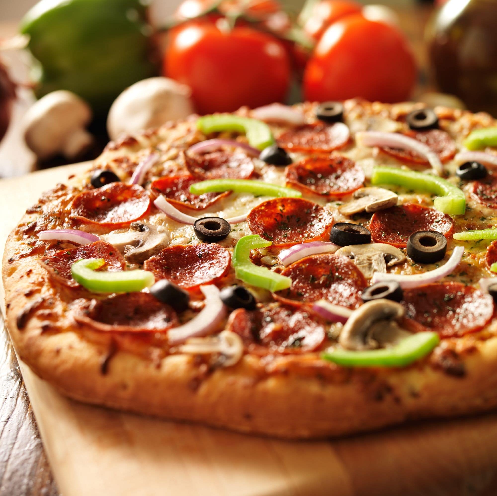 Food Ingredients For Pizza On Table Close Up